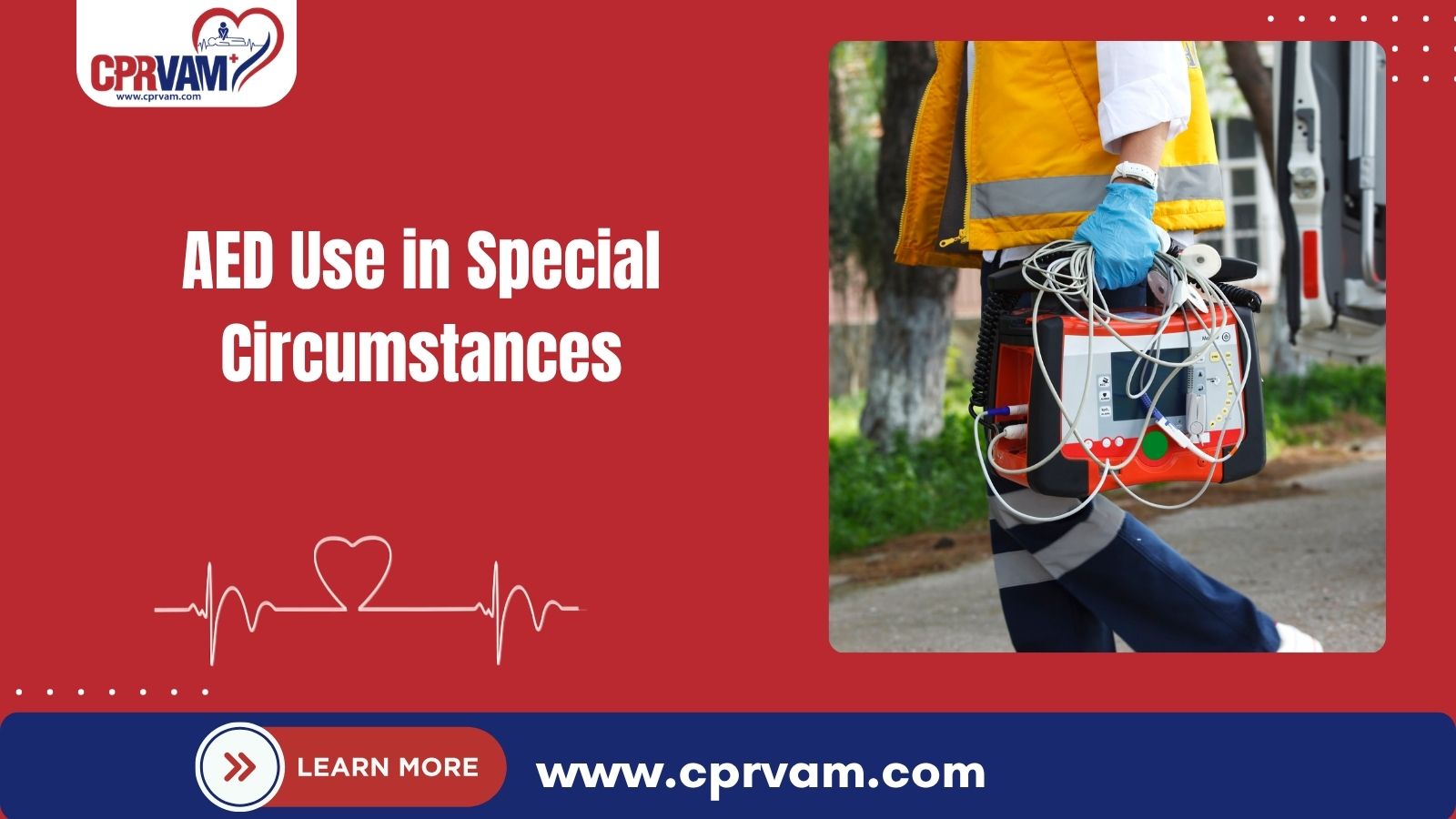 rescuer using an AED in a special circumstance during cardiac emergency