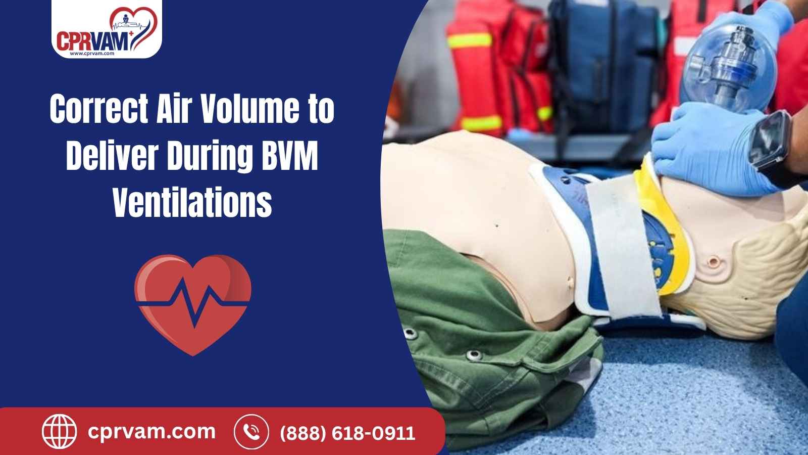 healthcare provider delivering correct air volume using bvm during resuscitation
