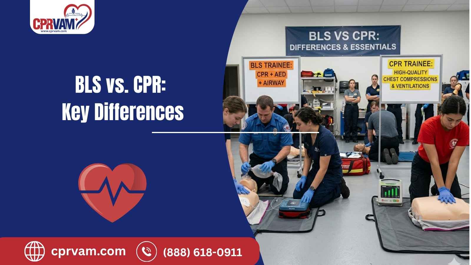 key differences between CPR and BLS procedures