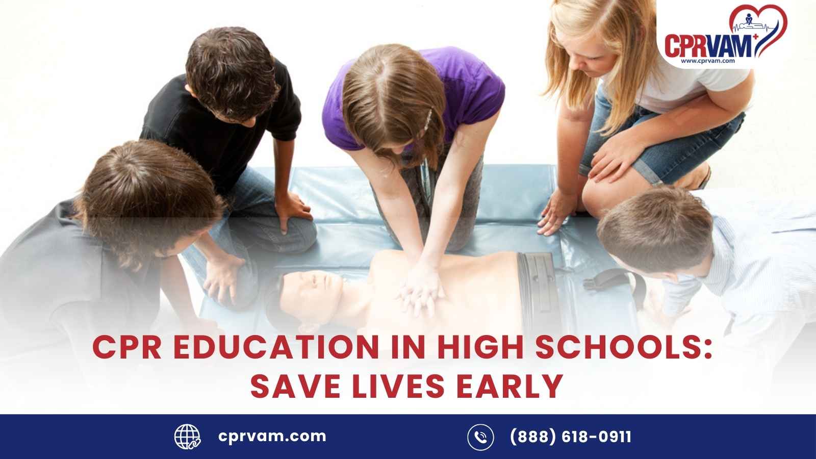 High school students learning CPR to save lives in emergencies