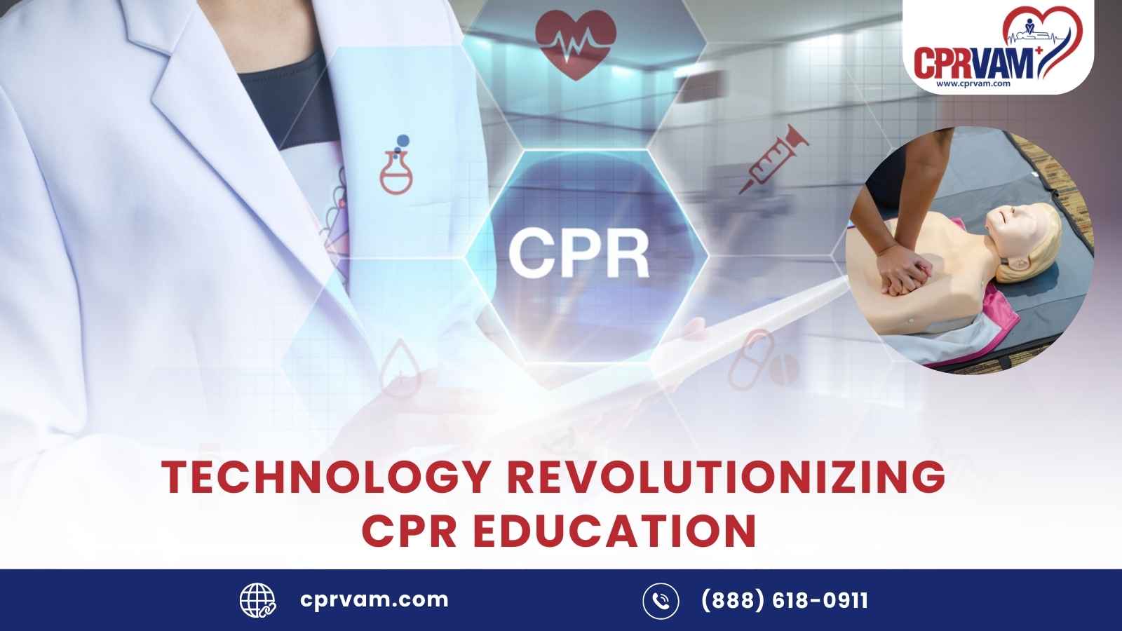 Person practicing CPR on a mannequin using a tablet for training.