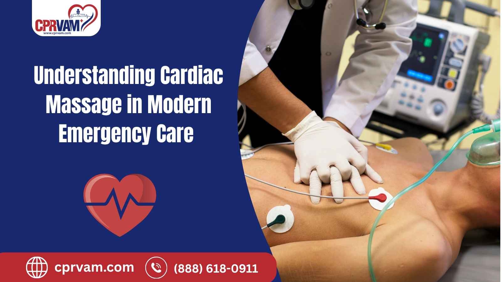 performing cardiac massage with hands-on CPR compression
